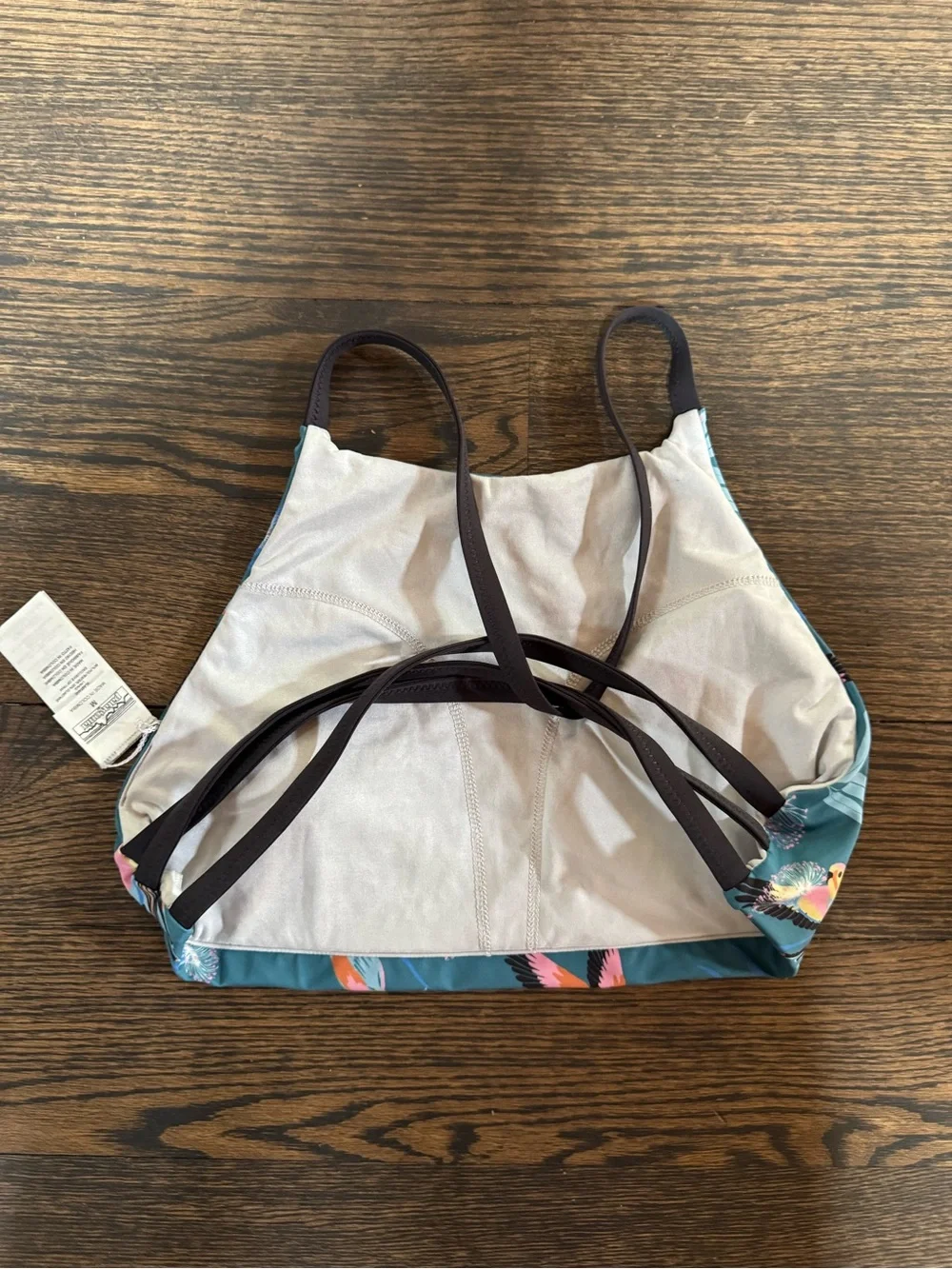 Patagonia Tropical Parrot Print Swim Top in Teal and Black